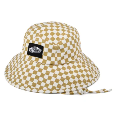 Vans Checkered Bucket Hat - Prairie Sand-White