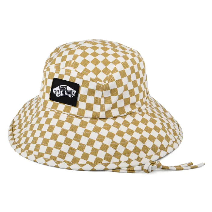 BU5 Vans Checkered Bucket Hat - Prairie Sand-White