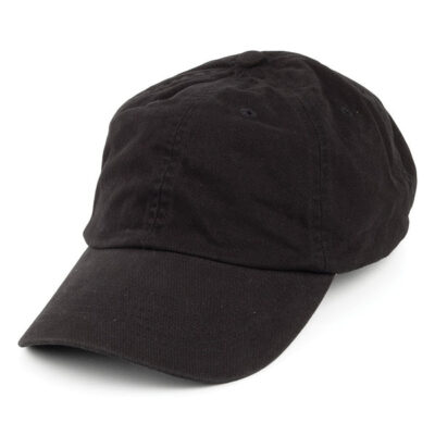 Washed Cotton Baseball Cap - Black
